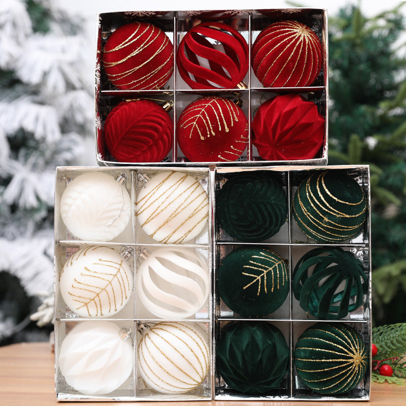 6pc Velvet Christmas Balls