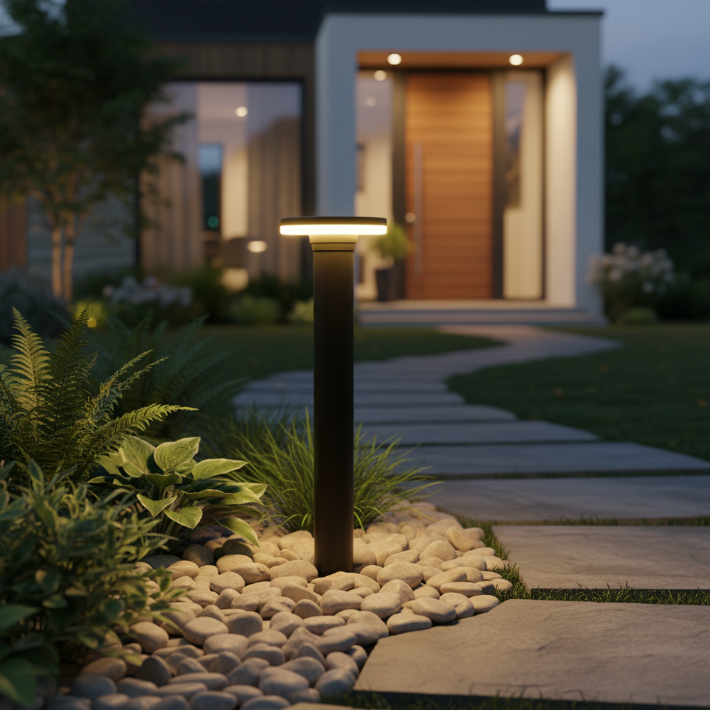 Disc LED Bollard Light LL 22BL-61-06-BK-WW