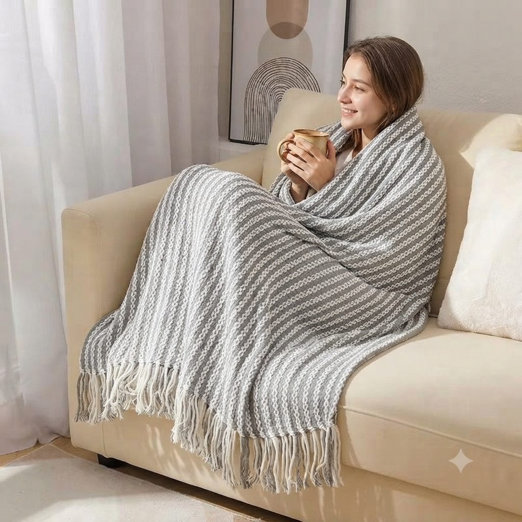 boho embroidered throw blanket decorative sofa throw with embroidered detailing for beds couches armchairs living room and bedroom décor available in grey beige and mustard