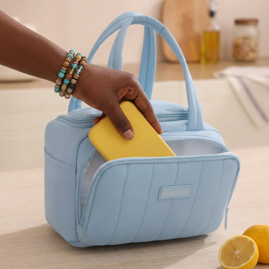 Single Layer Insulated Lunch Bag with Shoulder Strap
