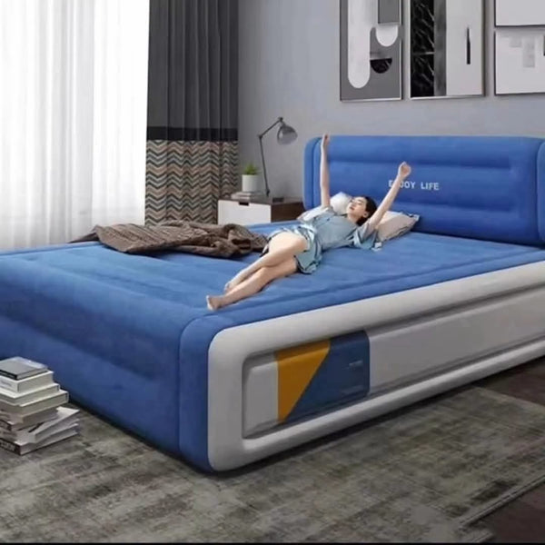 Gemelli Colllection inflatable mattress with built in electric pump 5x6 air bed for guests camping travel and home use comfortable durable portable mattress that inflates and deflates in minutes for convenient sleeping and easy storage 