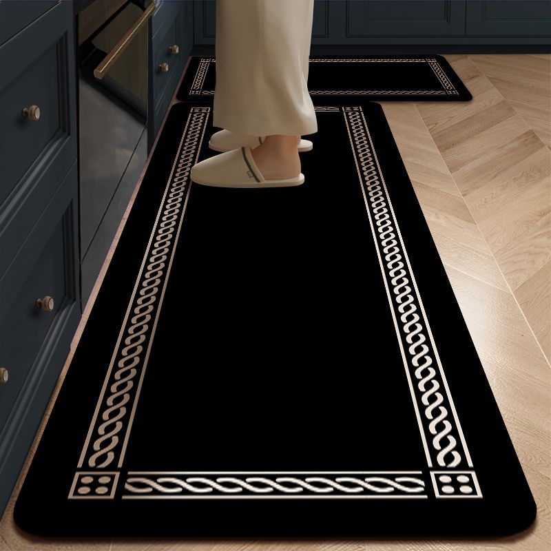 2 Piece Rubber Bottom Anti-Slip Kitchen Mat Set