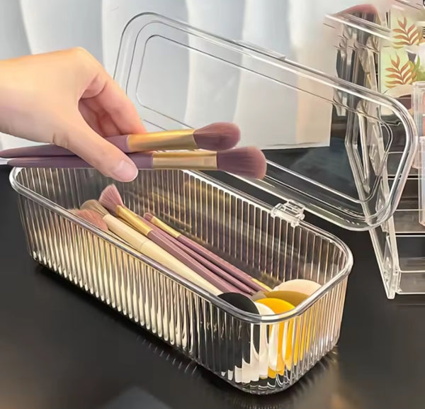 Gemelli Collections clear acrylic multipurpose organiser for accessories, cosmetics and kitchen storage.