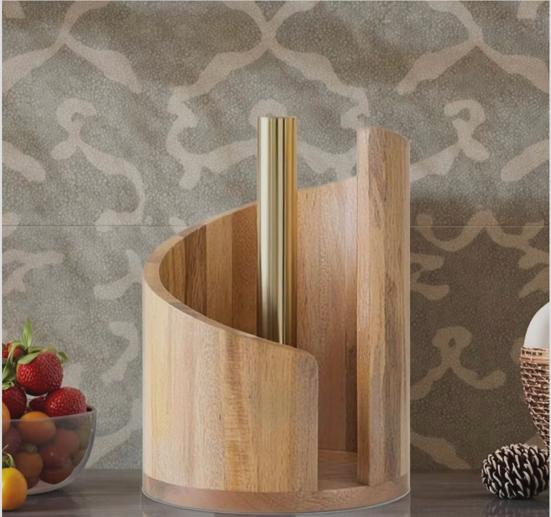 Wooden Countertop Kitchen Tissue Holder