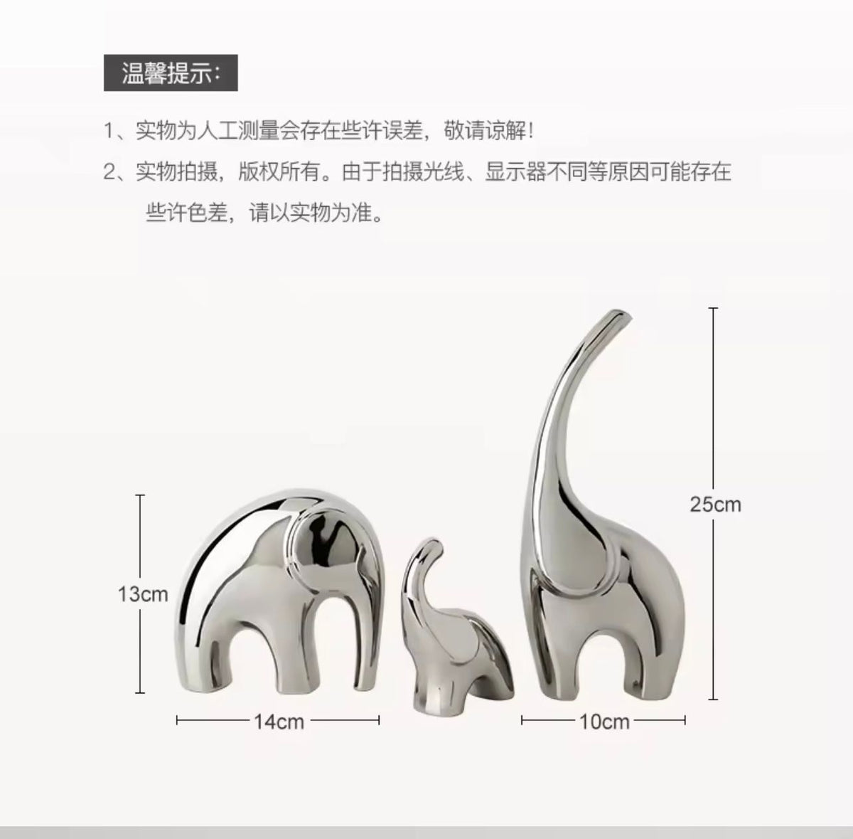3pcs Ceramic Elephant Home Decor