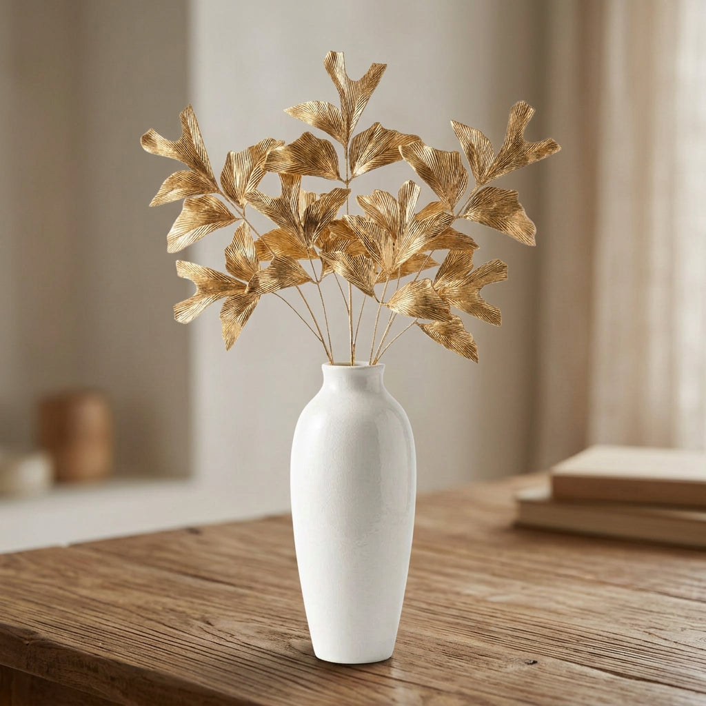 Artificial Golden Maple Leaf Plant for Christmas Home Decoration