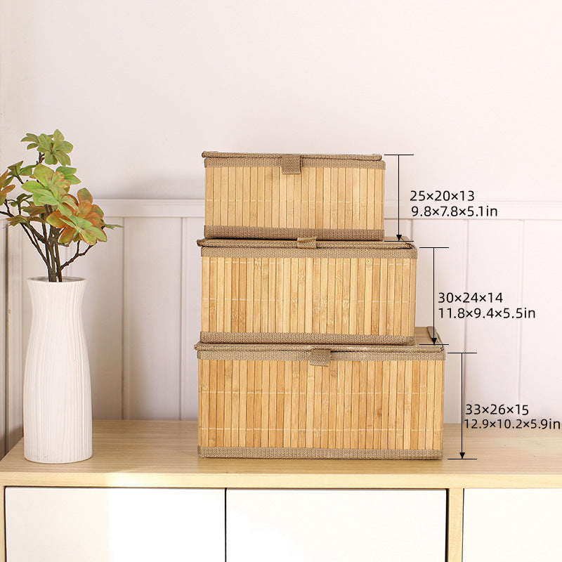 3-in-1 Wicker Storage Basket Set with Covers