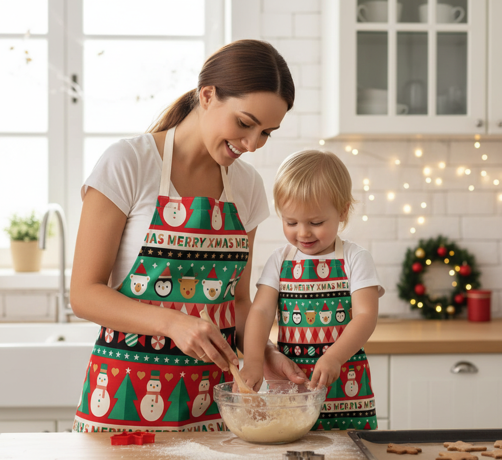 ChristmasThemed Kitchen Aprons