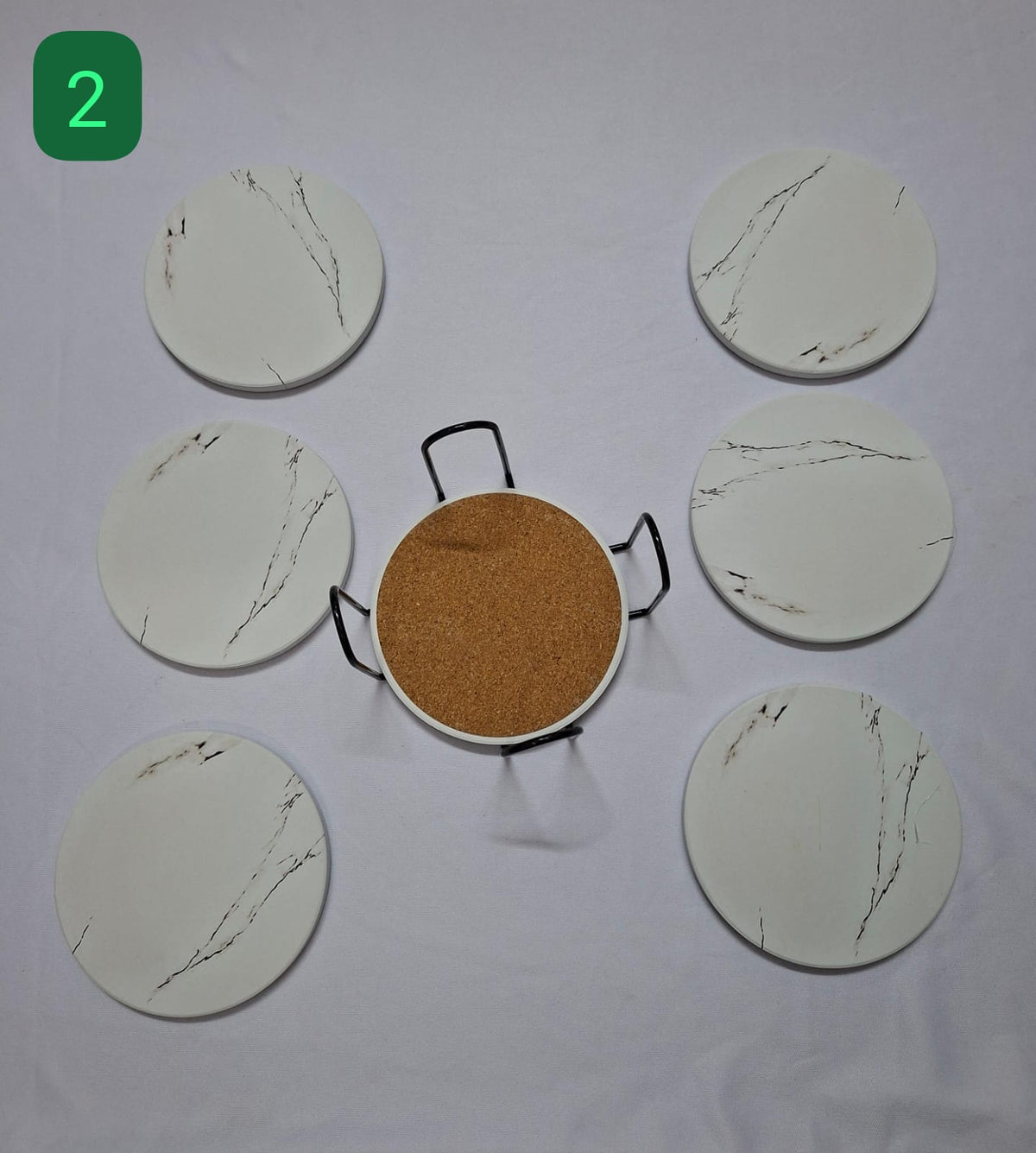6-Piece Marble Style Ceramic Coaster Set