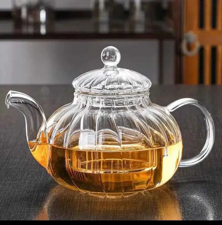 Gemelli Colllection 800ml striped borosilicate teapot heat resistant glass tea kettle modern tea infuser pot clear glass teapot ergonomic handle pouring spout kitchen tea serving jug herbal tea maker elegant striped glass teapot durable hot beverage serverware**