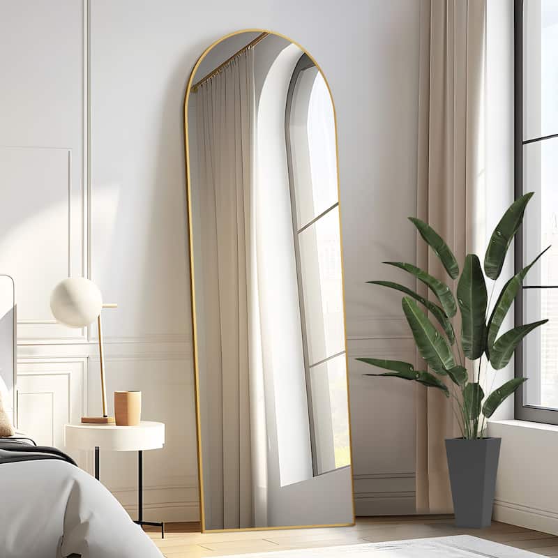 Curved Dressing Mirror with Support – 160×50×7cm