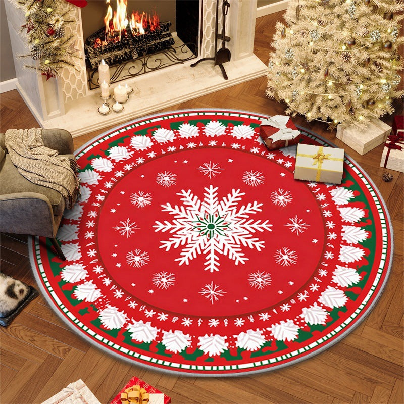 Round Christmas Non-Slip Floor Mat 100cm