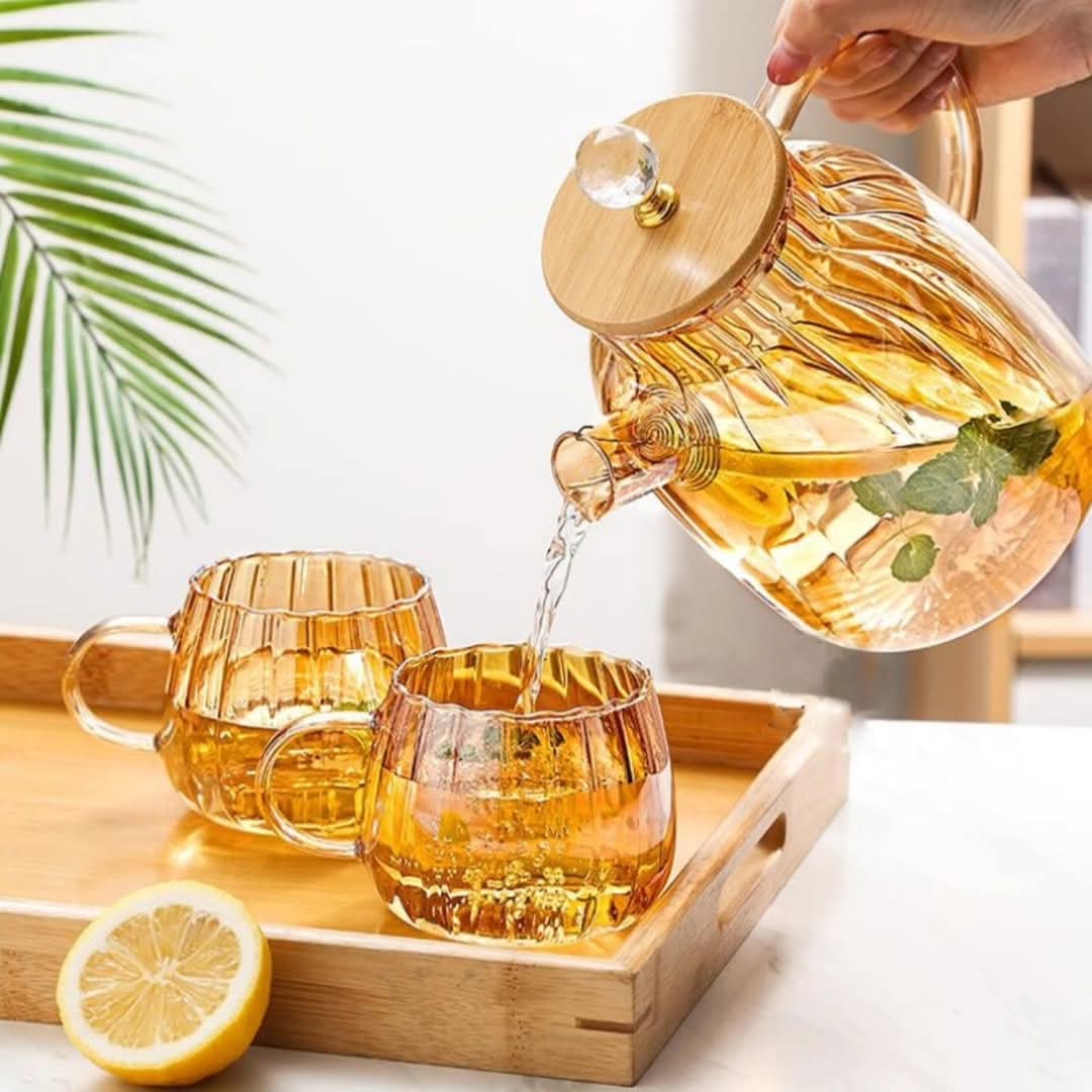Pumpkin Stripped Teapot