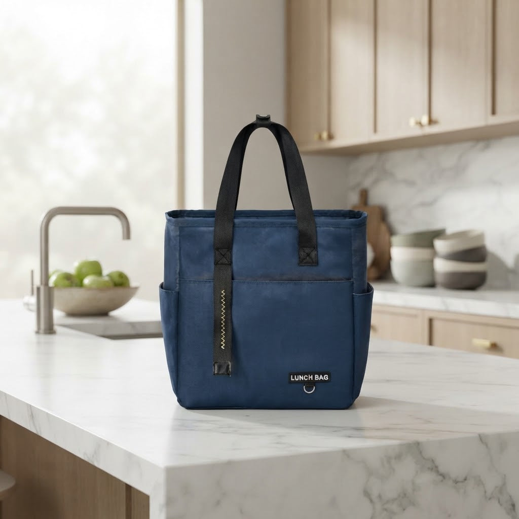 EPE foam large capacity insulated lunch bag in pink green navy blue and yellow