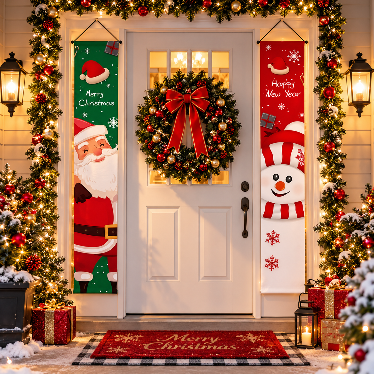 Christmas Door Banner Set, Merry Christmas Decorations