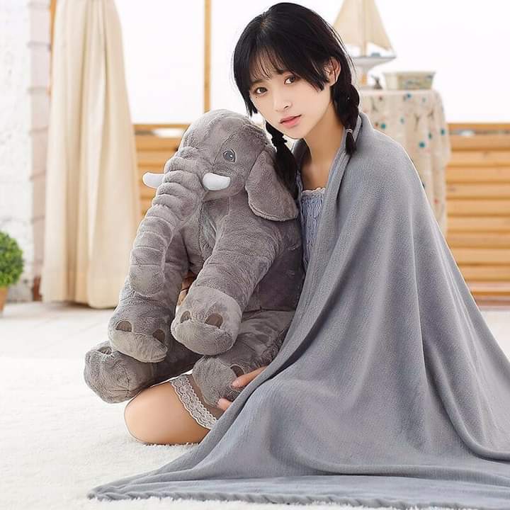 Fleece Blanket And Elephant Pillow