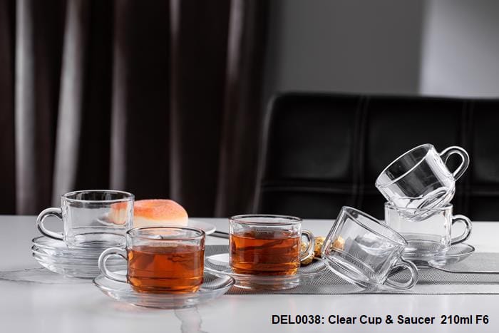 Clear cup & saucer