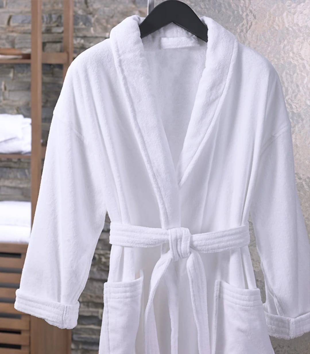 pure white cotton bathrobe soft premium cotton robe absorbent bath robe luxury spa robe
