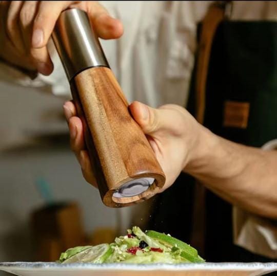 2-piece kitchen salt and pepper grinder set designed for convenient seasoning during cooking and dining.