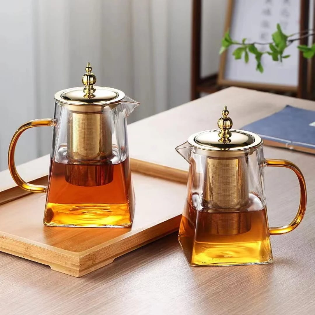 Heat-Resistant Glass Teapot with Stainless Steel Infuser