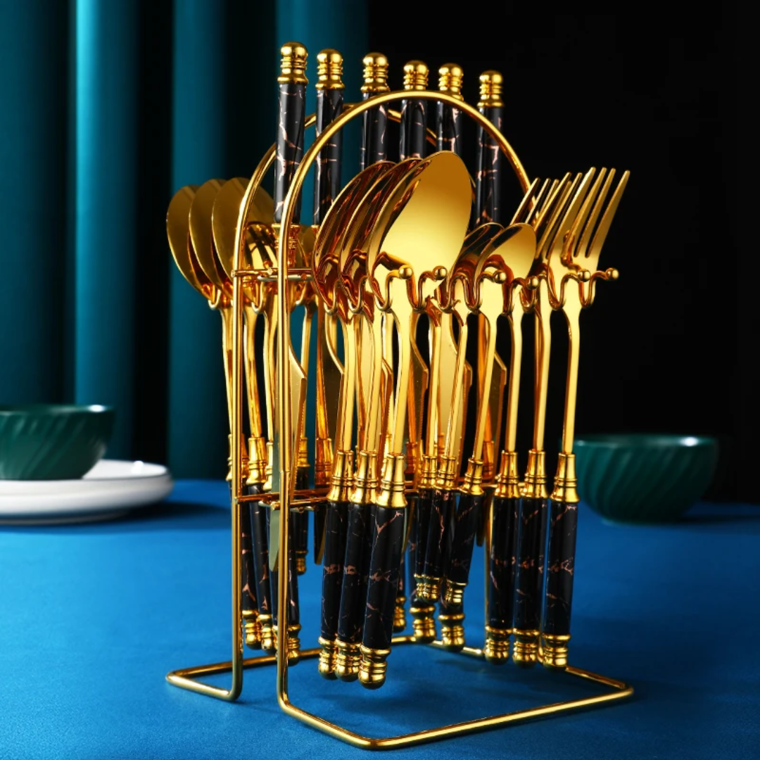 Marble Finish Cutlery Set