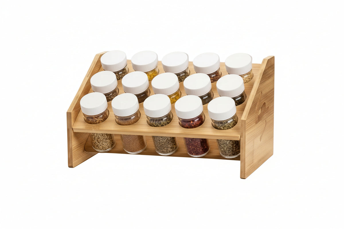 Gemelli Collection – 12pcs seasoning jars with stickers, transparent, durable – kitchen spice storage and labeling