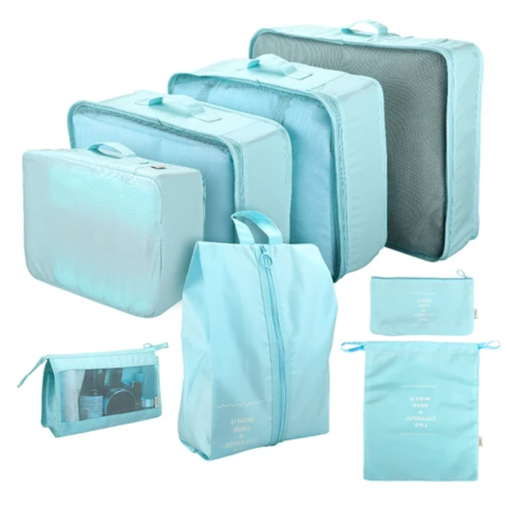 Luggage travel organizer for suitcase with toiletry case 8pcs