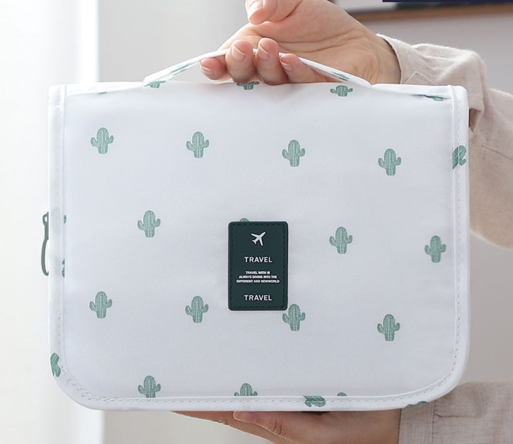 Foldable Waterproof Cosmetic Bag with Large Storage Capacity