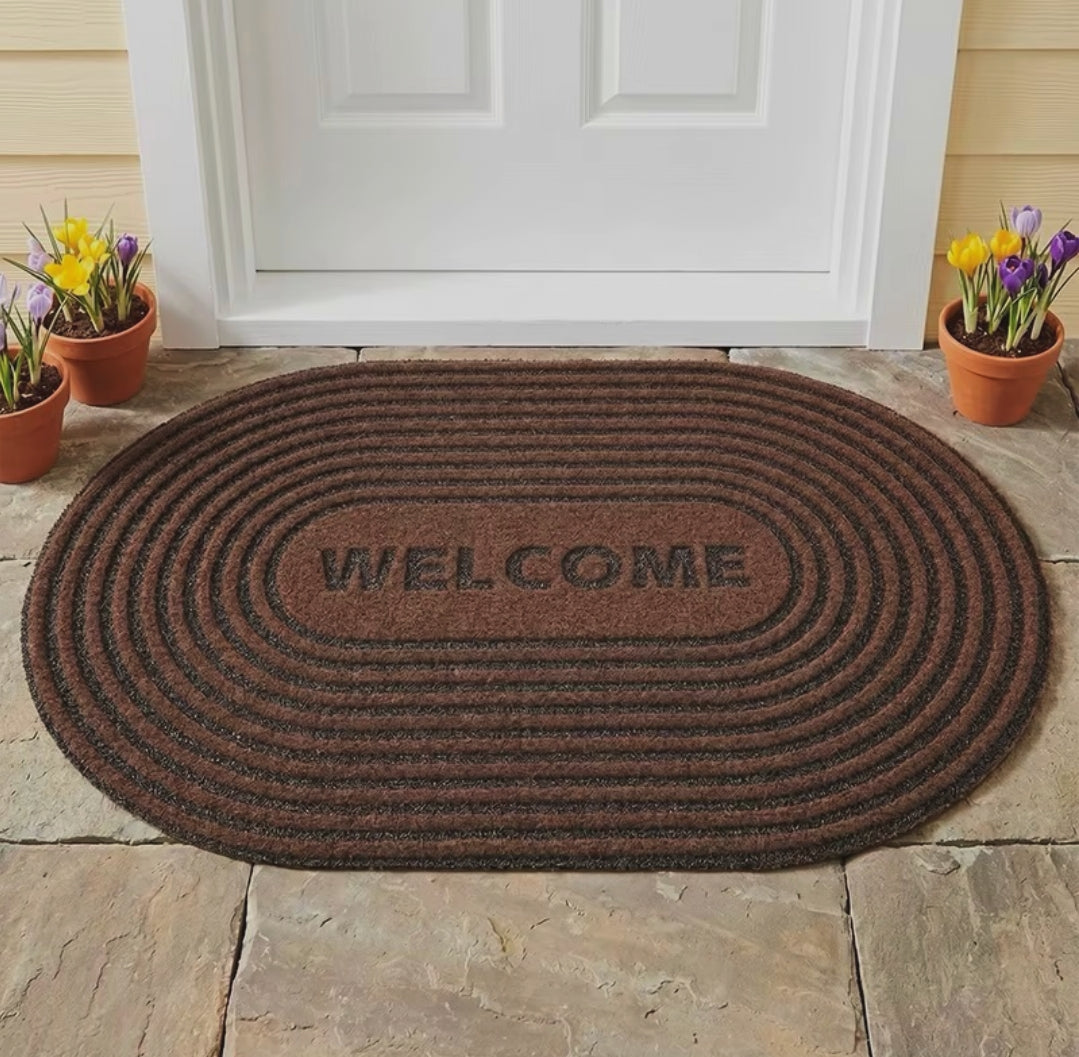 Oval Door Mat with Rubber Bottom
