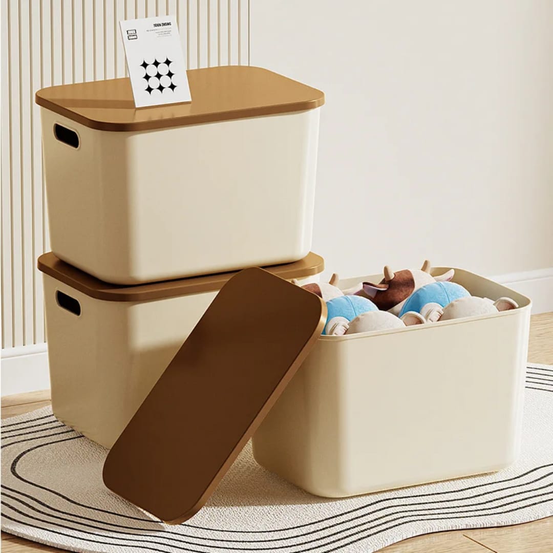Large Rectangular PP Plastic Storage Box with Lid