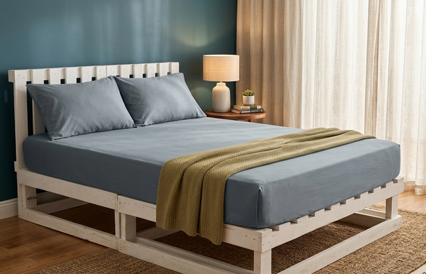 Gemelli Colllection fitted cotton bedsheets set soft breathable bedding with pillowcases navy white grey cream sizes 3x6 4x6 5x6 6x6