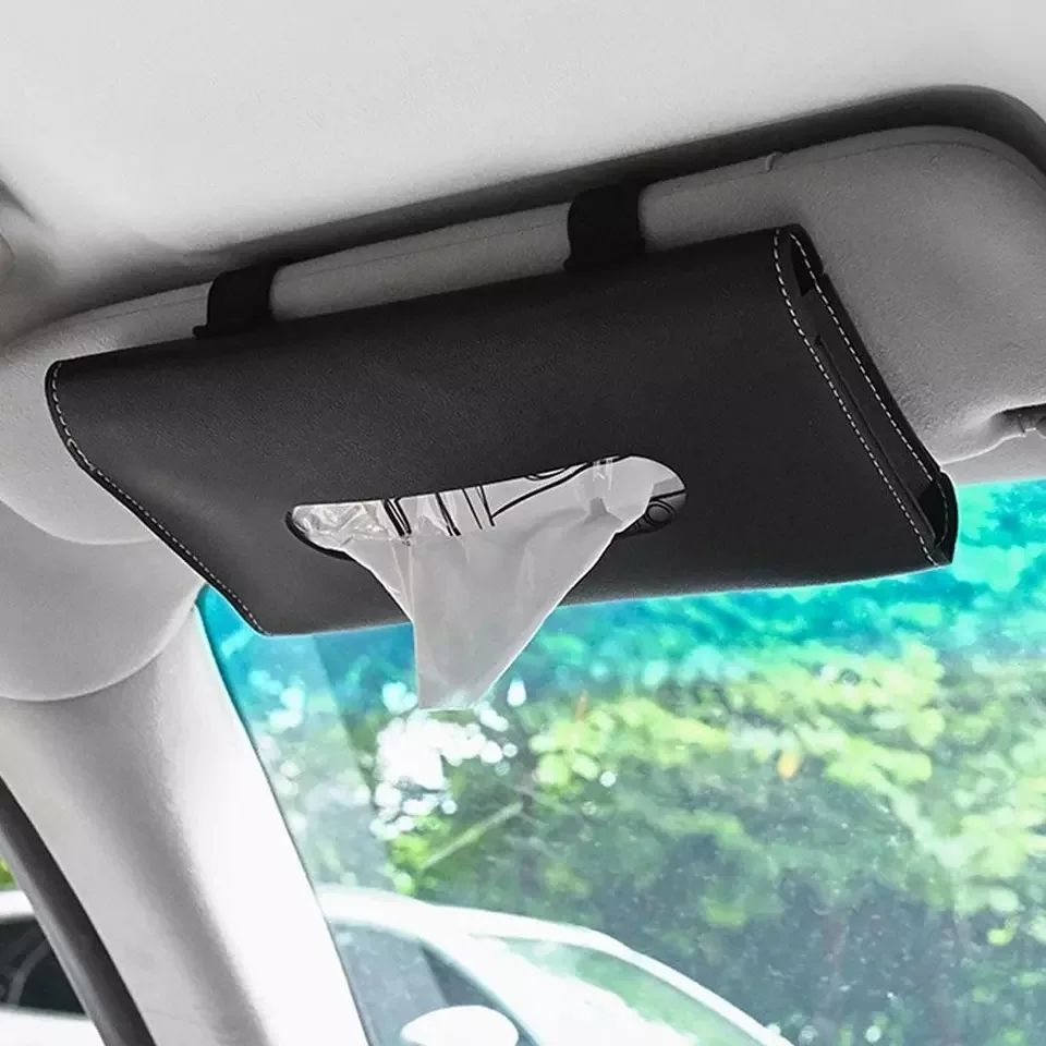 Car Sun Visor Tissue Box – Hanging Vehicle Tissue Holder for Convenient and Space Saving Tissue Storage