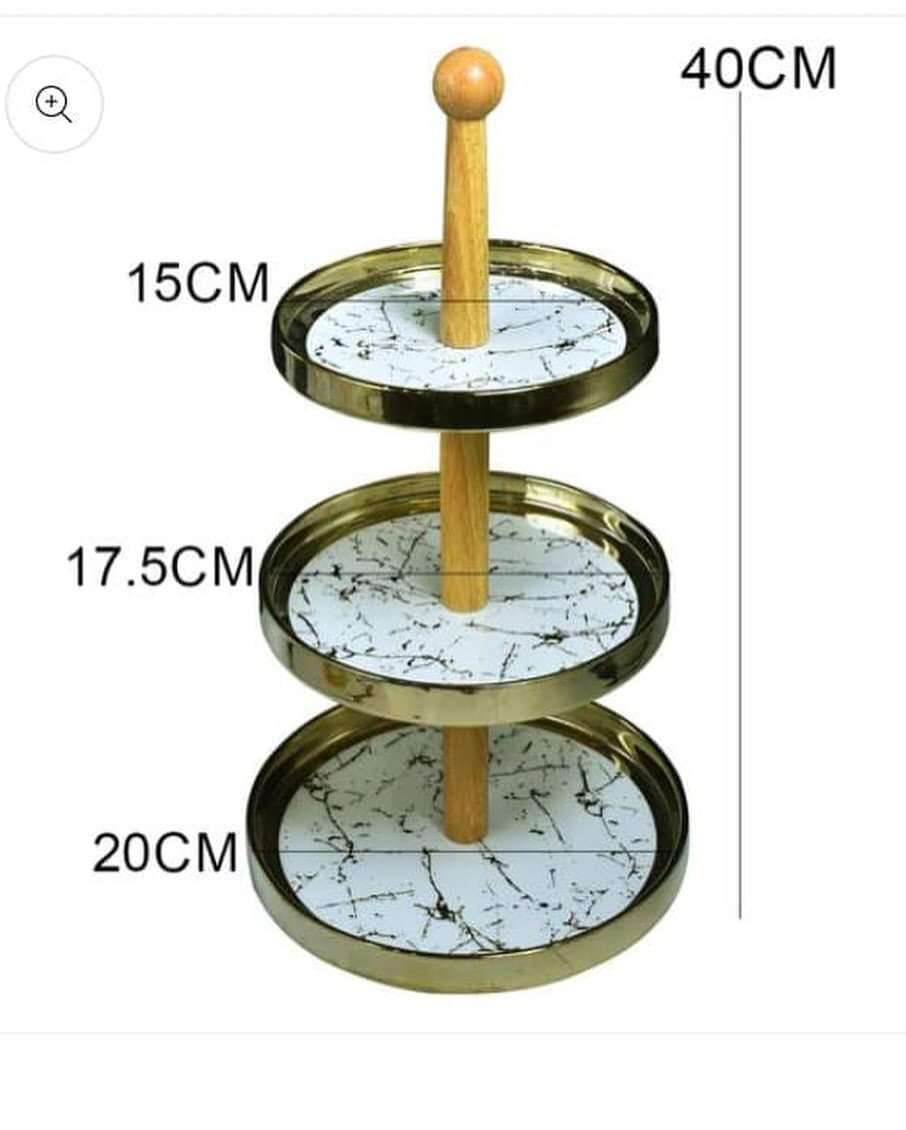 3Layer Gold Marble Cake Stand