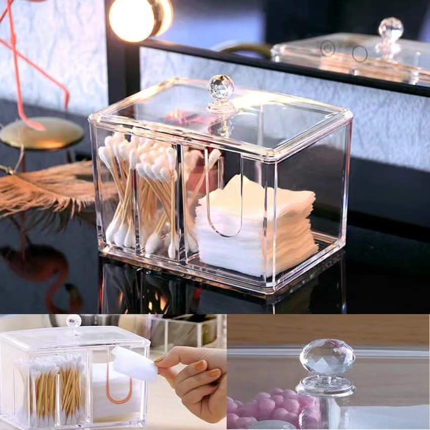 Acrylic Cotton Swab Makeup Box