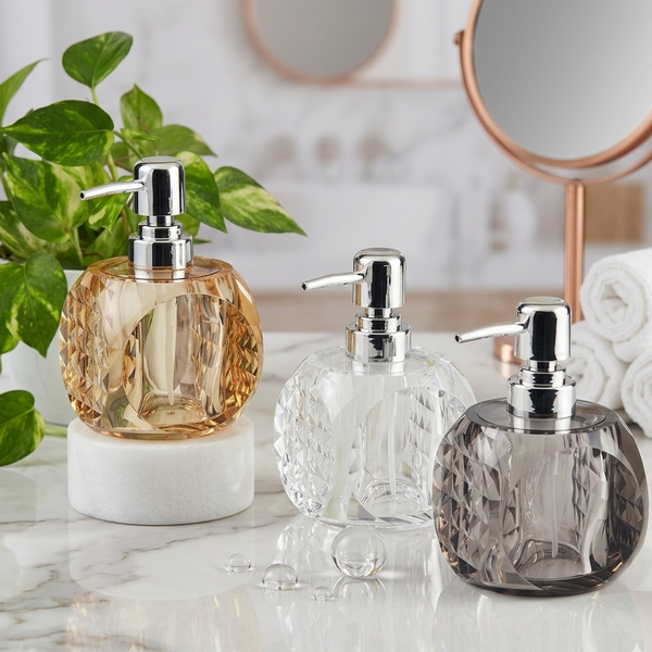 Clear Acrylic Liquid Soap Dispenser 200ml, Available in Gold, Black, and Clear, Durable and Stylish Bathroom or Kitchen Accessory