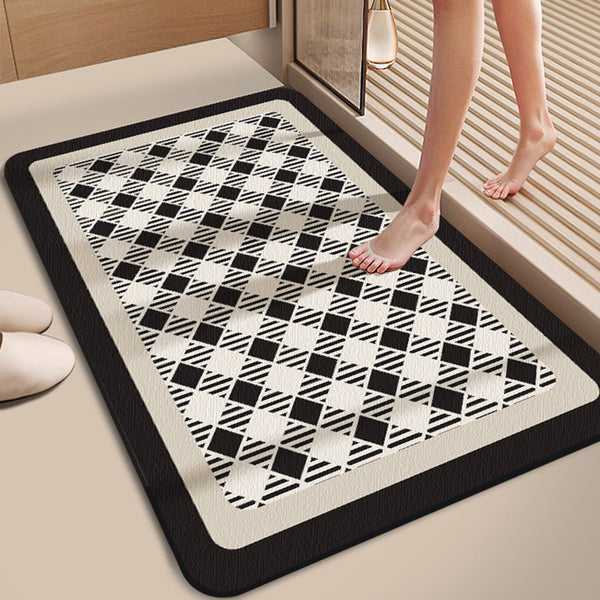 Gemelli Colllection big size absorbent bathroom door mat non slip soft floor rug anti slip rubber backing bath mat kitchen doorway rug 50x80cm home floor mat