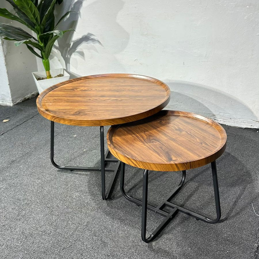 Wooden Nesting Coffee Table Set 2 Pieces