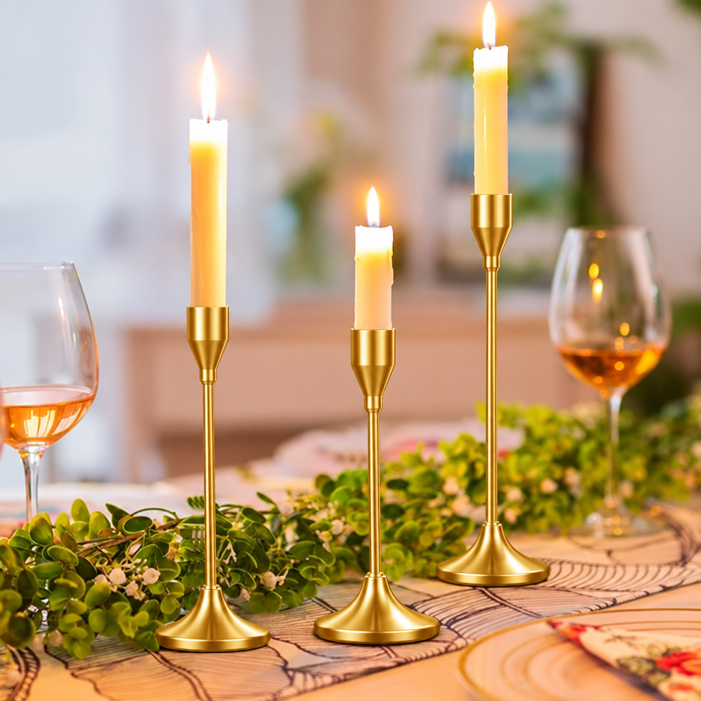 3 in 1 Metallic Candle Holder