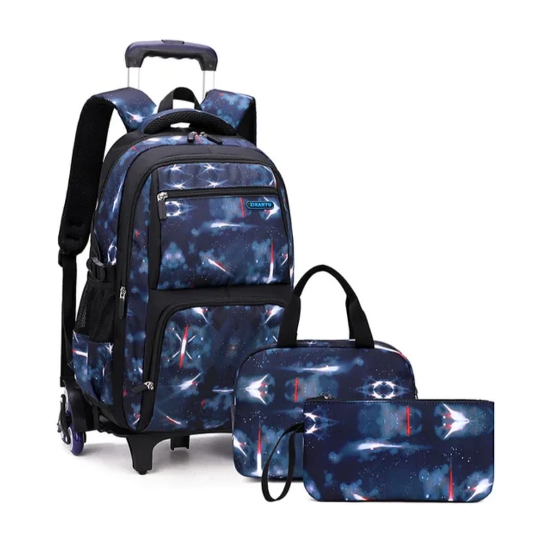 3-Wheel Rolling Trolley School Bag