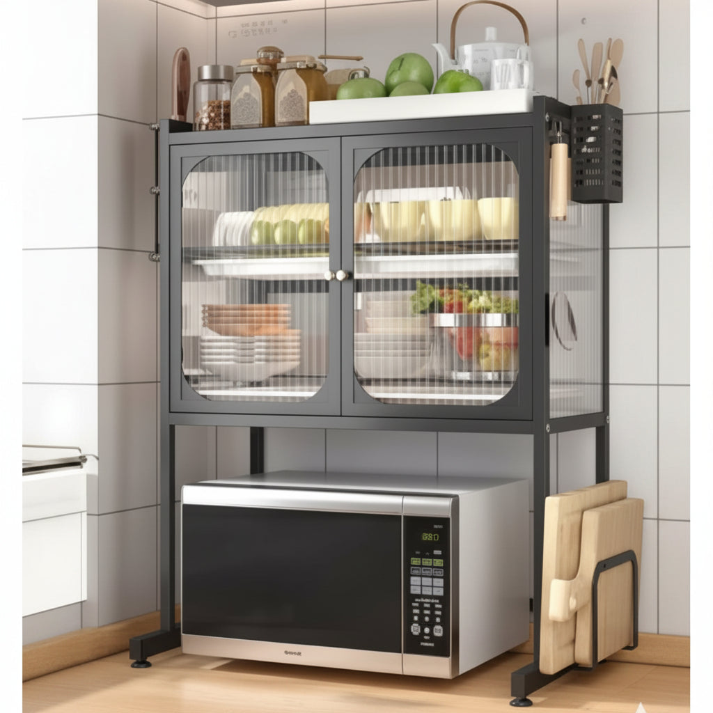 Kitchen Storage Rack with Microwave Stand