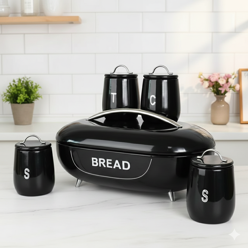 Bread Storage Bin with 3 Canisters
