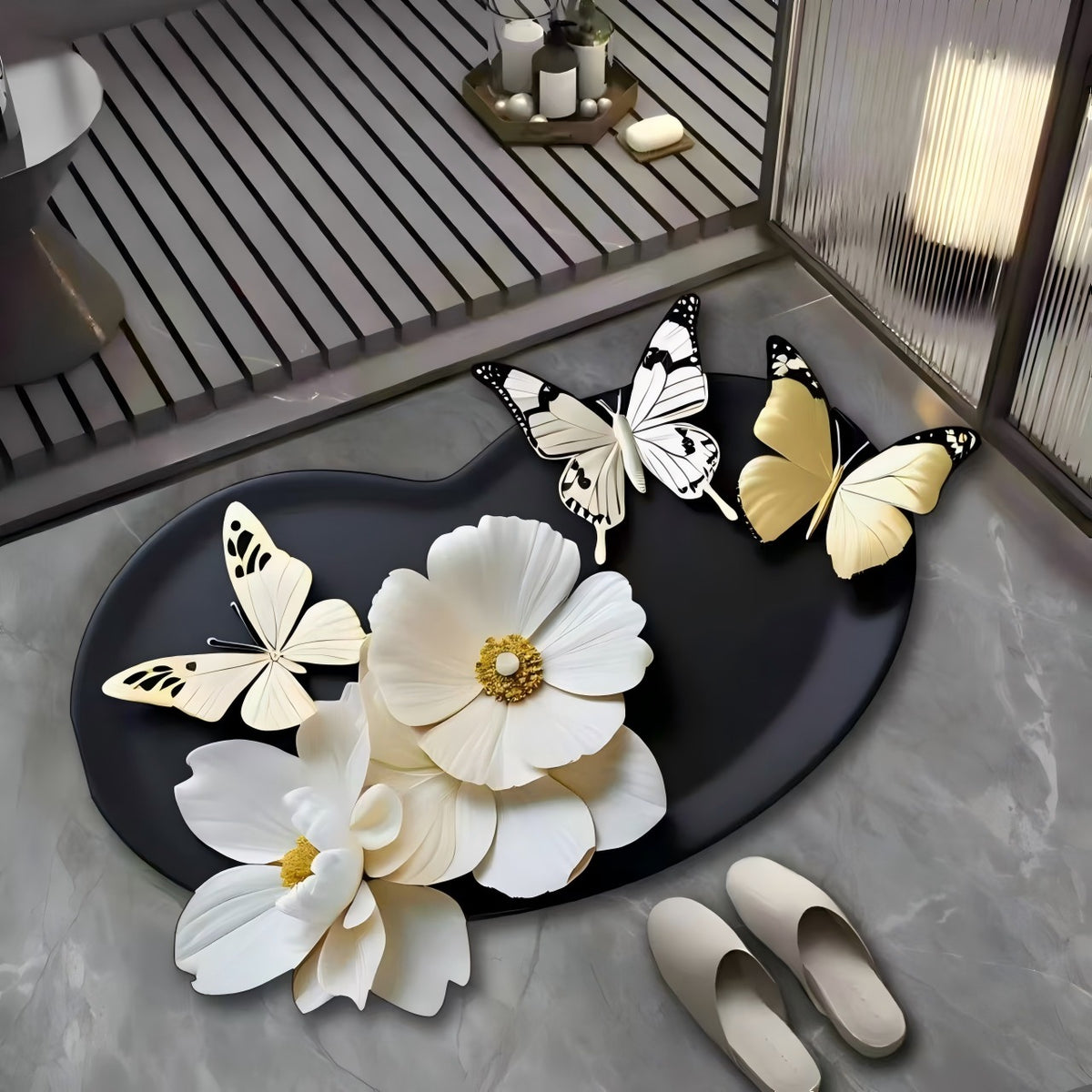 Irregular Pattern Bathroom Floor Mat