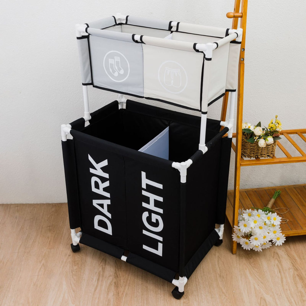 laundry basket with storage rack multi level laundry organiser