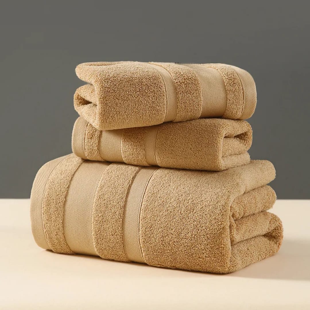 3 piece combed cotton bath towel set including 35x35cm face towel 35x73cm hand towel and 70x140cm bath towel soft thick absorbent hotel quality cotton towels