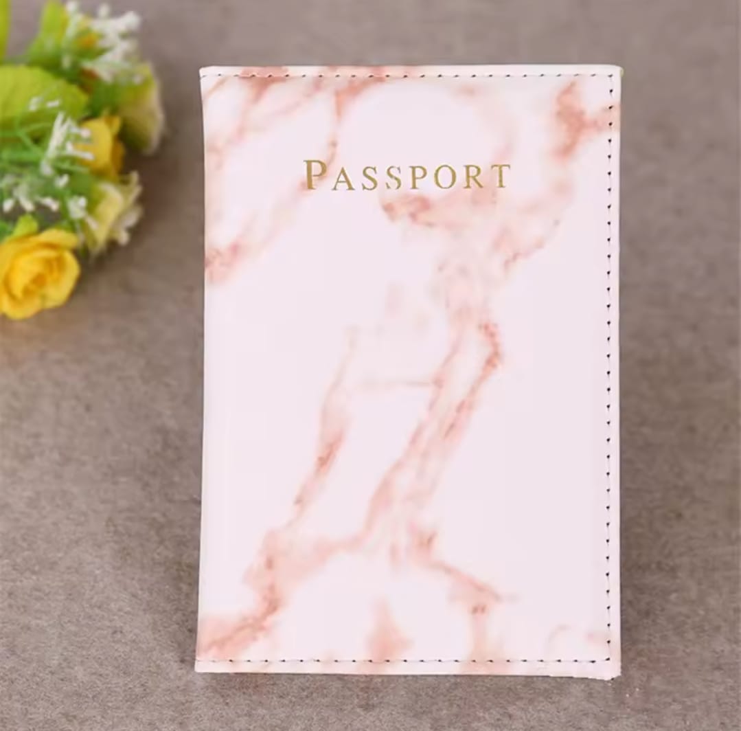 Passport Cover With Marble Effect