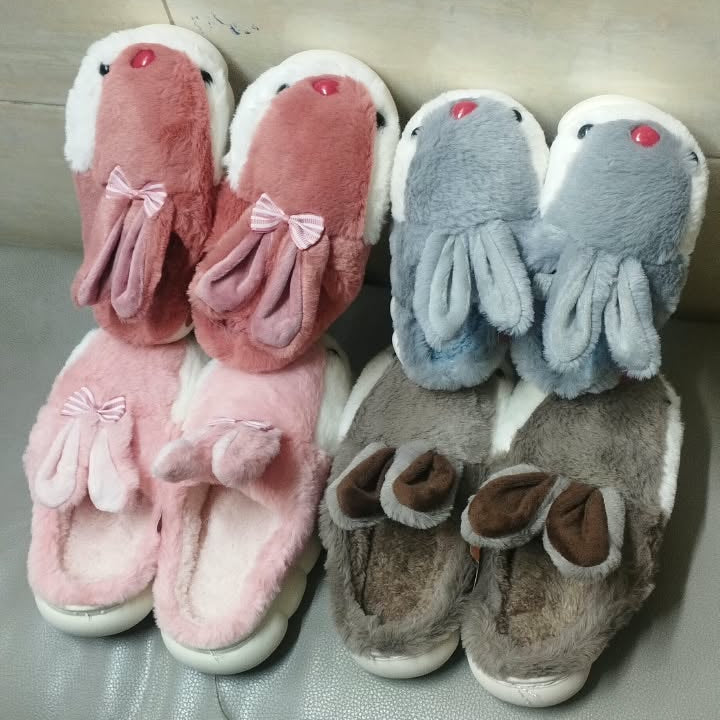 Bunny Ears Plush Kids Indoor Shoes