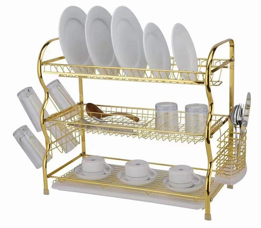 3Layer golden dish rack