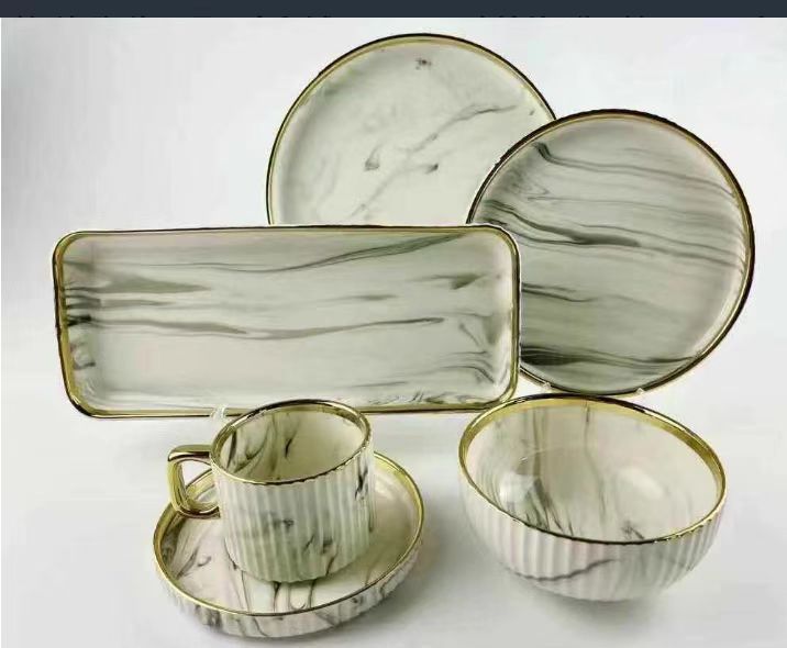 32pc Marble Dinner Set