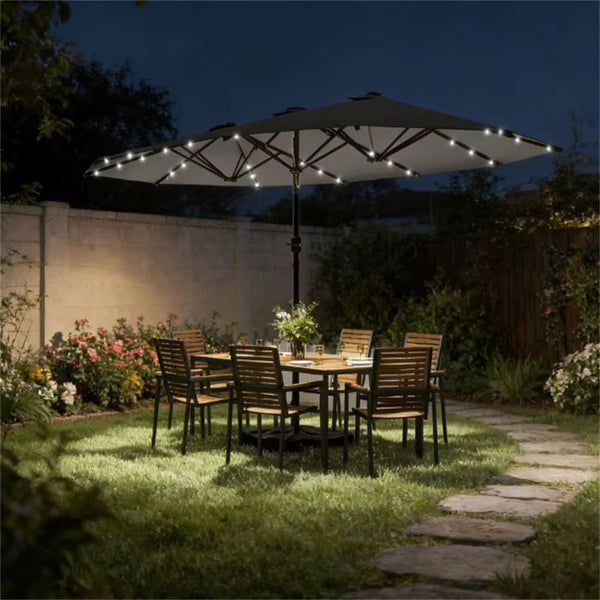 10FT Solar LED Cantilever Patio Umbrella with no base