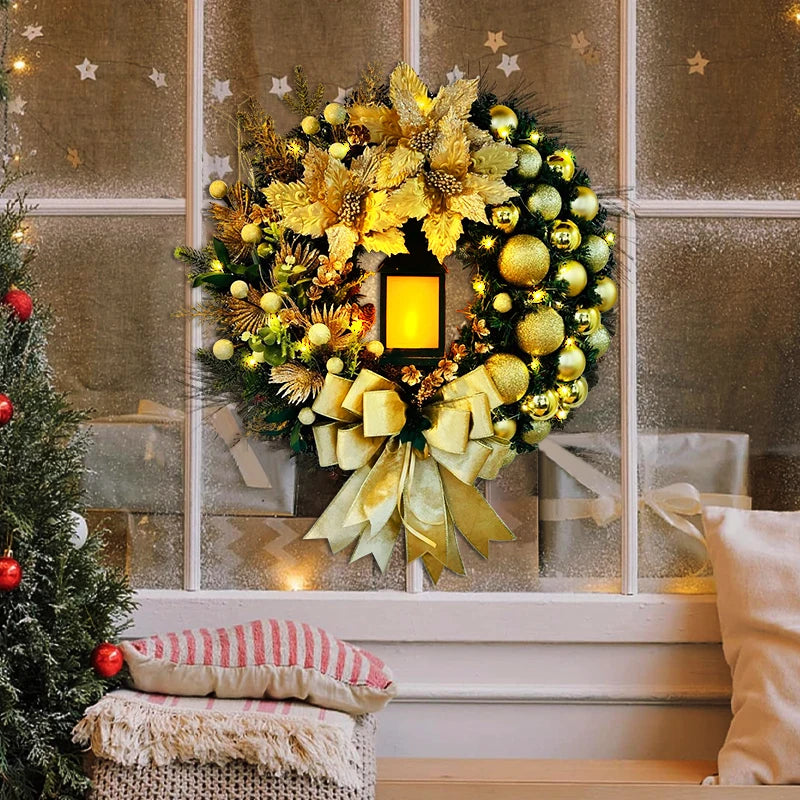 35cm Christmas Wreath With Lamp